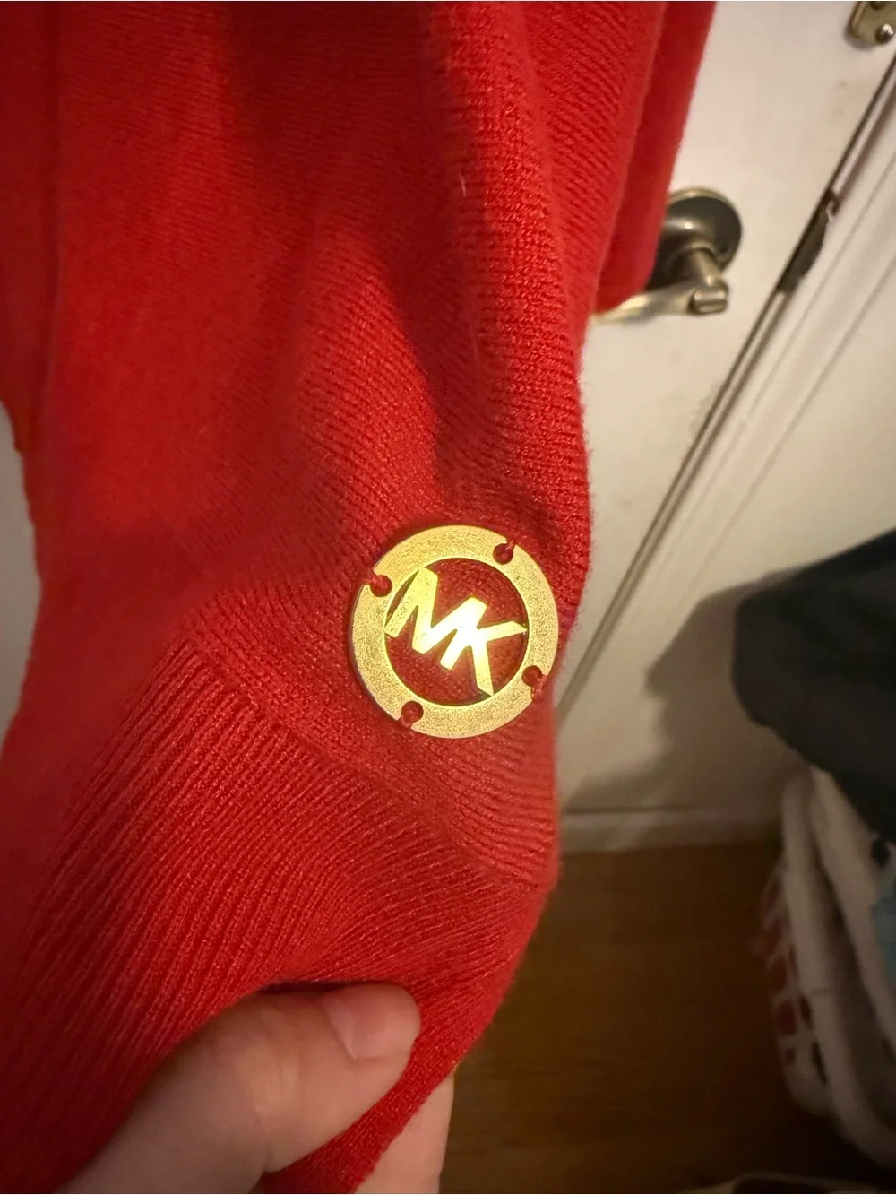 Michael Kors Red Scoop Neck Lightweight Sweater